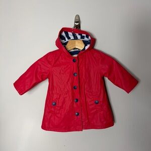 Hatley Toddler Kids Raincoat Terry Cloth Lined Red Jacket Coat
